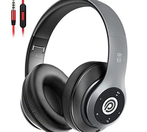 8S Auriculares Inalámbricos, Audífonos Inalámbricos Bluetooth Plegables HiFi con Micrófono Incorporado y Control de Volumen Eliminación de Ruido, Soporte Micro SD/TF/FM, para iPhone/Samsung/iPad/PC