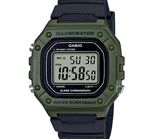 Casio Reloj Digital para Hombre de Cuarzo con Correa en Resina W-218H-3AVEF