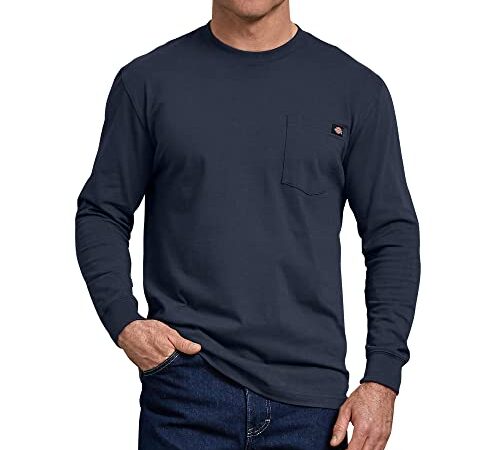 Dickies Front Pocket with Long Sleeves, Camiseta Hombre, Azul (Dark Navy), M