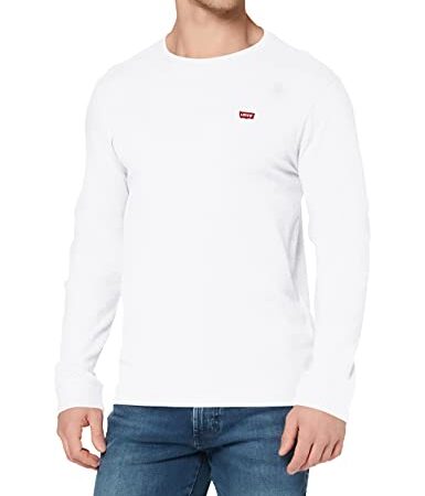 Levi's Original Hm tee WH Camiseta, Blacno (LS Cotton/Patch White), L para Hombre