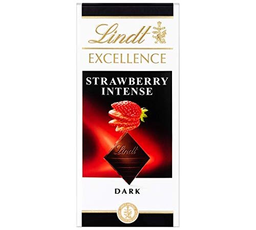 Lindt Excellence Tableta de Chocolate Negro con Fresa, 100g