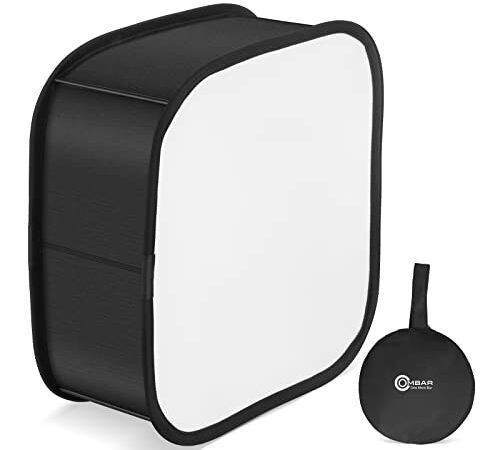 OMBAR Softbox Plegable Fotografía, Softbox de Panel Plegable con Accesorios de Correa, Difusor LED de Luz con Bolsa Portátil de Mano para Fotógrafos de Retratos y Productos, Blogueros de Video, etc