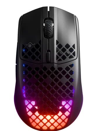 SteelSeries Aerox 3 Wireless Onyx (2022) - Ratón para juegos superligero - Diseño resistente al agua de 68 g - Duración de la batería de 200 horas