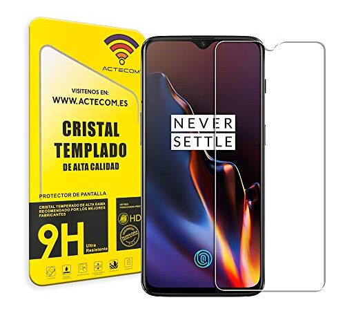 actecom® Protector Pantalla Compatible con One Plus 6T Cristal Templado One + ONEPLUS