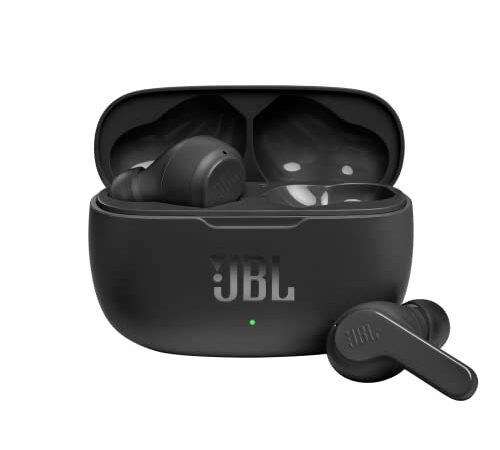 JBL WAVE 200TWS Auriculares inalámbricos intraaurales con sonido JBL Deep Bass, asistente de voz con control táctil y resistencia al agua IPX2 - hasta 20h de música