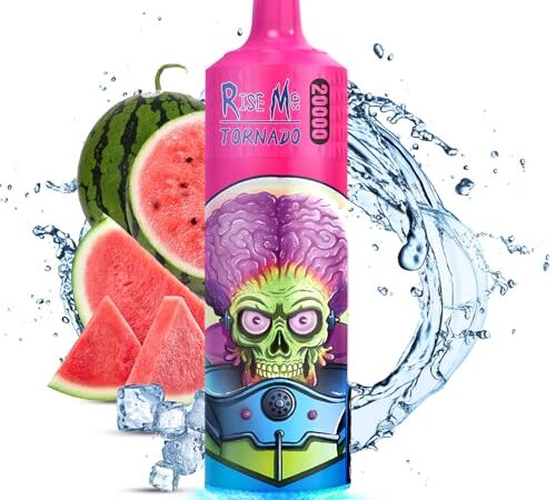 20K Puff Cigarrillo electrónico Tornado Hielo de cereza by AUPO VAPE - 20000 puffs - Sin Tabac - Sin Nicotina + Cigarrillo Electrónico Rechargeable 6 Sabores Afrutados (Hielo de Sandía)