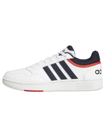 adidas Hoops 3.0 Low Classic Vintage Shoes, Zapatillas para Hombre, Cloud White/Legend Ink/Vivid Red, 43 1/3 EU