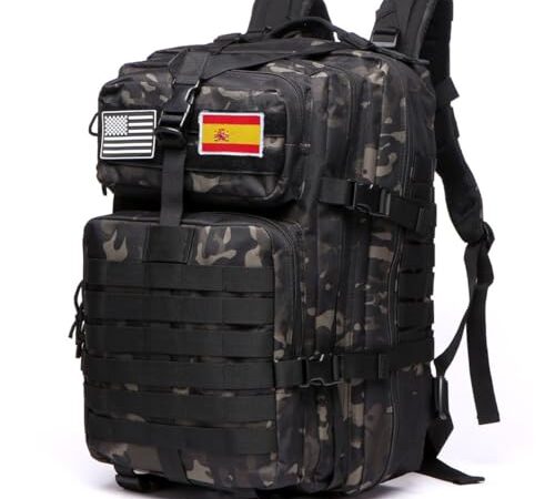 GUJOIN Mochila Tática 50 Litros con Sistema Molle - Gran Capacidad Militar Impermeable para Emergencias de 3 Días Caza Senderismo y Acampadas - Mochila para Actividades al Aire Libre