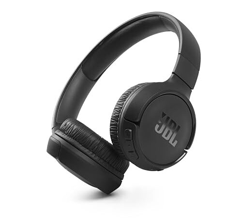 JBL Tune 510 BT Auriculares inalámbricos on-ear con tecnología Bluetooth, ligeros, cómodos y plegables, hasta 40h de batería, Siri y Asistente de Google, con conexión multipunto, negro