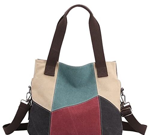 SIVENKE Bolso de Lona para Mujer Bolso de Las Señoras de la Lona Bolso de Hombro de Las Mujeres Bolso Bandolera Bolso Tote Bolso Shopper