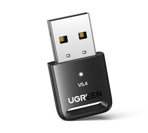 UGREEN Bluetooth 5.4 USB Adaptador Dongle Adapter Compactible con Mando de PS5 PS4 Switch Auriculares Teclado Ratón Altavoces Conector PC para Windows 11 10 8.1