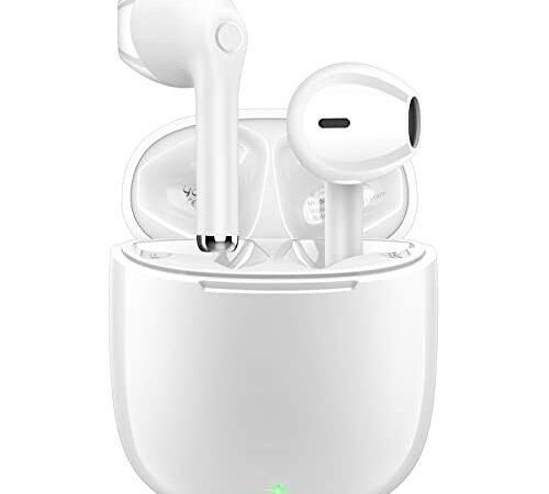 yobola Auriculares Inalámbricos, Auriculares Bluetooth 5.1 HiFi Estéreo, Cascos Inalambricos Bluetooth con Control Táctil, Micrófono Incorporado, IPX5 Deportivos