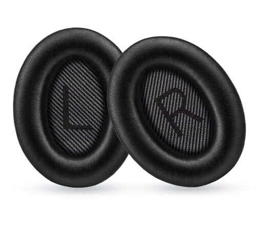 Bzzerumy Almohadillas de Repuesto para Bose QuietComfort 35 II,Almohadillas de Repuesto compatibles con Bose QC35, QC25, QC15, QC2/ Ae2, Ae2i, Ae2w (Negro)