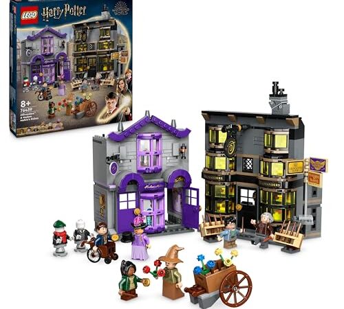 Lego Harry Potter Ollivanders y Túnicas de Madame Malkin Juguete con Tienda de Varitas del Callejón Diagon, Regalo para Niñas y Niños de 8 Años o Más, Decoración de Dormitorio y Estantería 76439