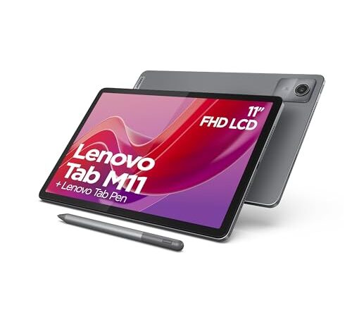 Lenovo Tablet Tab M11, Pantalla táctil de 11 Pulgadas, MediaTek G88, 4 GB de RAM, 128 GB eMMC 5.1, Android 13, Gris, Incluye Pen