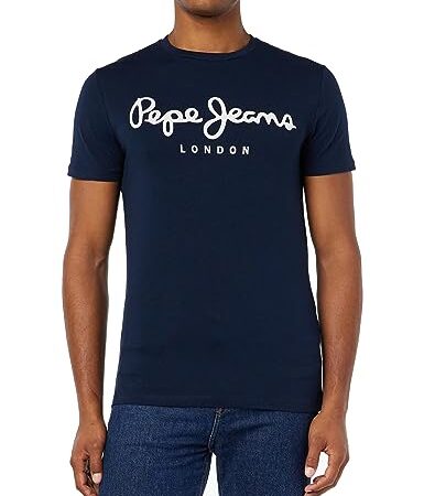 Pepe Jeans Original Stretch Camiseta para Hombre Slim Fit Manga Corta Azul, XL