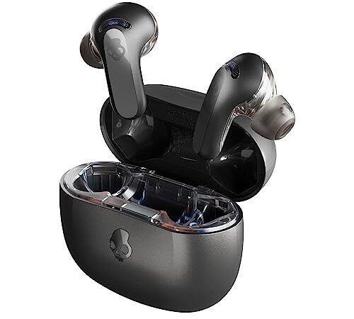 Skullcandy Rail ANC Auriculares In-Ear Inalámbricos con Cancelación de Ruido, 27 h de Autonomía, Micrófono, Compatibles con iPhone Android y Dispositivos Bluetooth - Negro