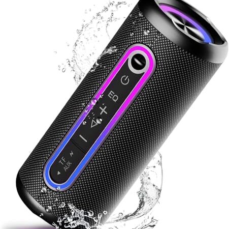 taopodo Altavoz Bluetooth 5.4, 30W Altavoz Portatil Potente con 3 Modos de Agudos/Medios/Graves, Luz LED de 5 Modos, 30H de Reproducción Bluetooth Speaker, Impermeable IPX7, Apoya Micro SD AUX