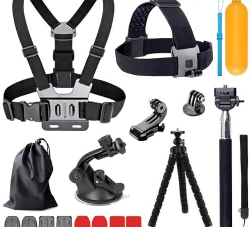 YEHOLDING 13 en 1 Accesorios para Gopro, Kit Accesorios para Action CAM Compatible con GoPro Hero 13 12 11 10 9 8 MAX 7 6 5 4 Black SJ4000 y Otras cámaras Deportivas