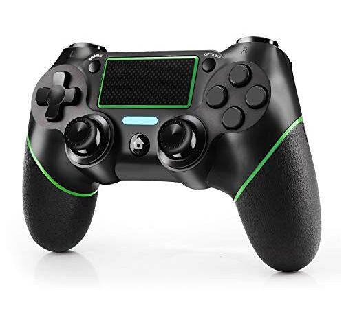 Etpark Mando para PS-4, Mando Inalámbrico Mando Bluetooth Compatible con PS-4/Pro/Slim/PC, Gamepad Jostick con Doble Vibración, Turbobotón, Giroscopio De 6 Ejes, Panel Táctil, Audio Jack