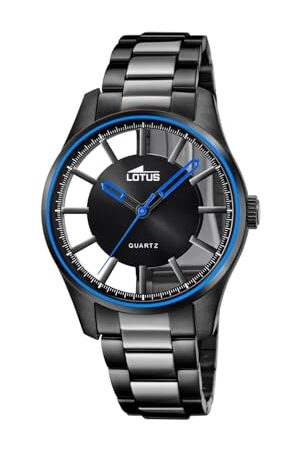 LOTUS Reloj Hombre 18906/1 Negro Excellent Caja de Acero Inoxidable 316l Negro Correa de Acero Inoxidable 316l Negro