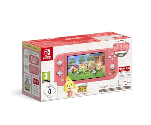 Nintendo Switch Lite - Consola Coral + Animal Crossing + 12 meses NSO