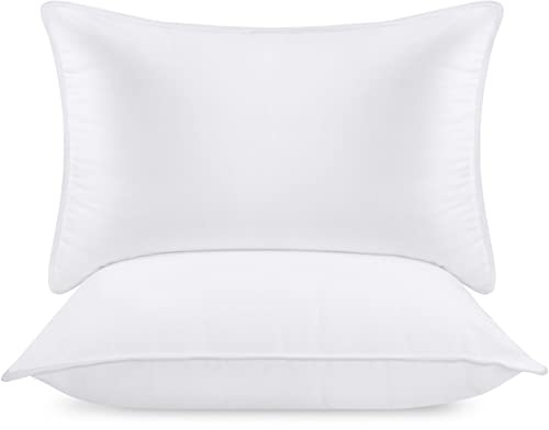 Utopia Bedding Almohadas (2 Unidades), 50 x 70 cm Almohadas de Primera, Fibra Hueca Virgen Siliconada, Almohadas Suave de Fácil Cuidado (Blanco)